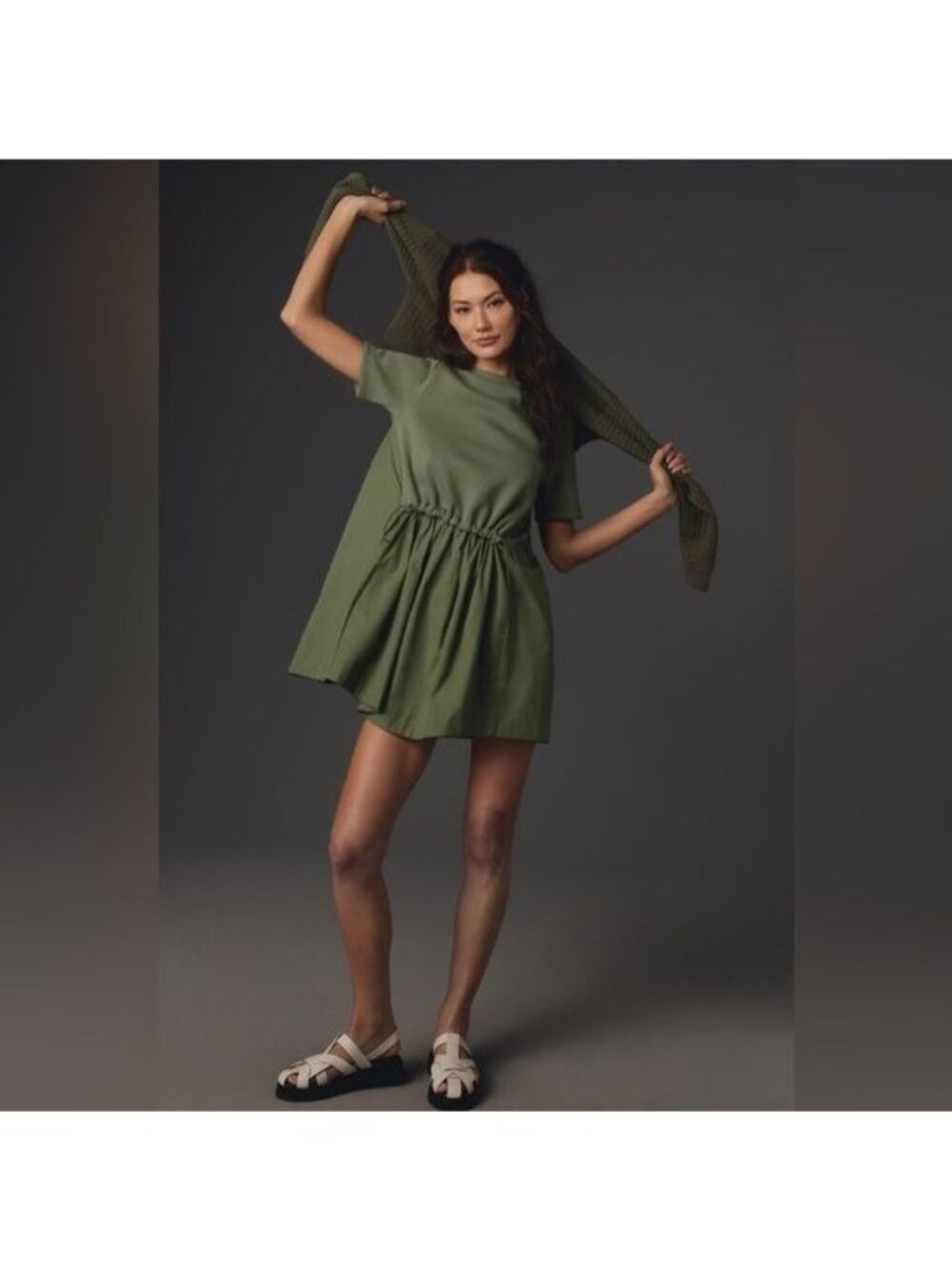 Anthropologie Pilcro Short-Sleeve Sweatshirt Twofer Mini Dress, Size Large - Picture 2 of 7